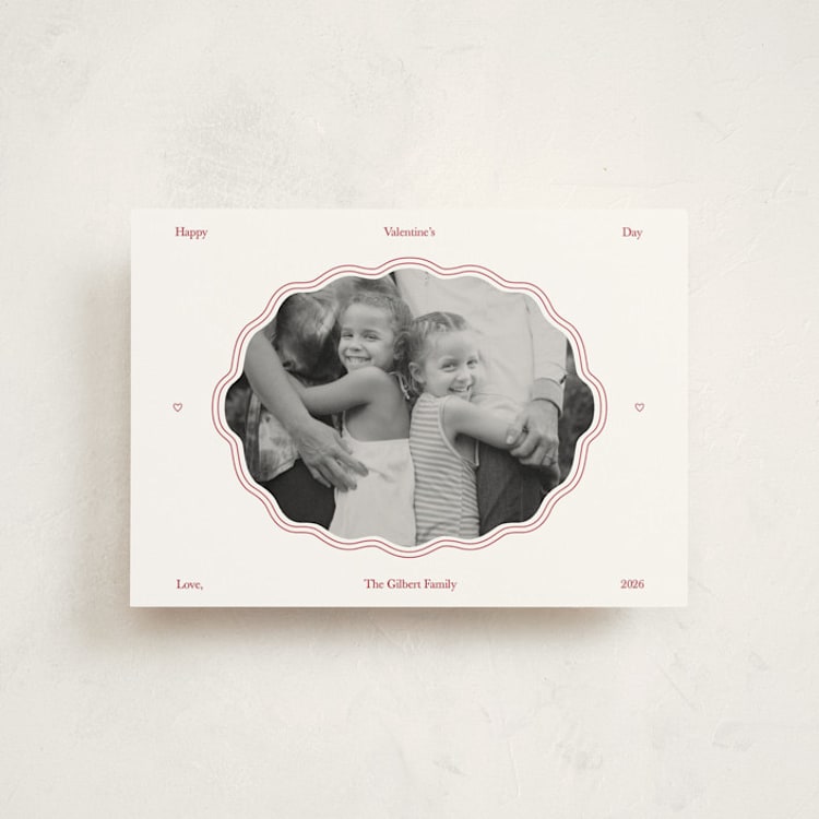 "Modern Squiggle Frame" - Valentine's Day Cards in Snow by Danielle Nakashima - Front
