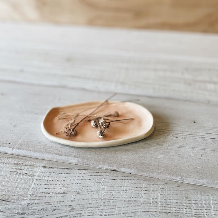 "Oval Dish in Blush" - Vanity Trays and Dishes in natural by Bridget Dorr