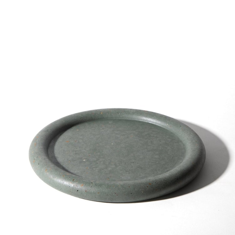 "Round Tray - Dark Green Terrazzo" - Vanity Trays and Dishes in green by Pretti.Cool