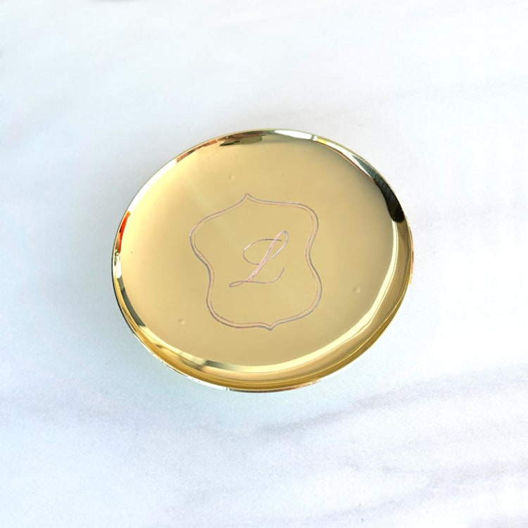 "Engraved Jewelry Dish Crest" - Vanity Trays and Dishes in multicolorassorted-colors by Charlotte Noordzij