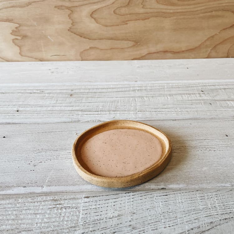 "Simple Circle Dish in Blush" - Vanity Trays and Dishes in brown by Bridget Dorr
