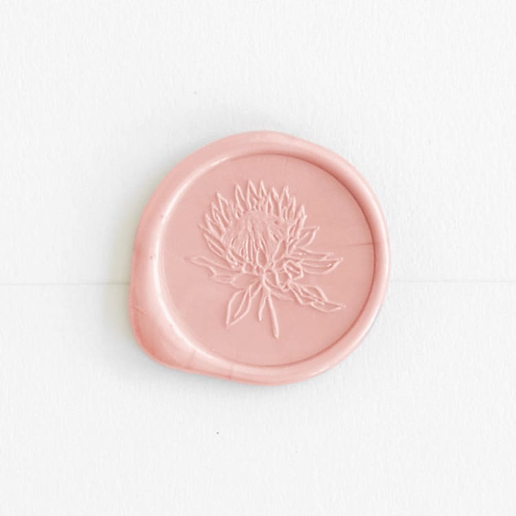"Protea in Blush | Papel and Co. x Artisaire (pack of 25)" - Wax Seals, Pack of 25 in Blush by Minted - Wax Seal Front