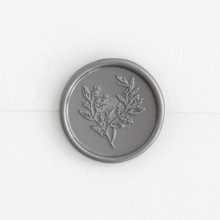 "Eucalyptus in Silver | Paula Lee Calligraphy x Artisaire (pack of 25)" - Wax Seals, Pack of 25 in antique silver by Minted - Wax Seal Front