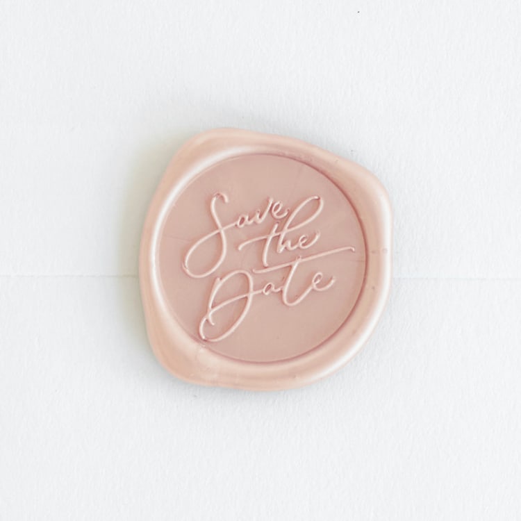 "Save the Date in Champagne | Steph B. and Co. x Artisaire (pack of 25)" - Wax Seals, Pack of 25 in champagne by Minted - Wax Seal Front