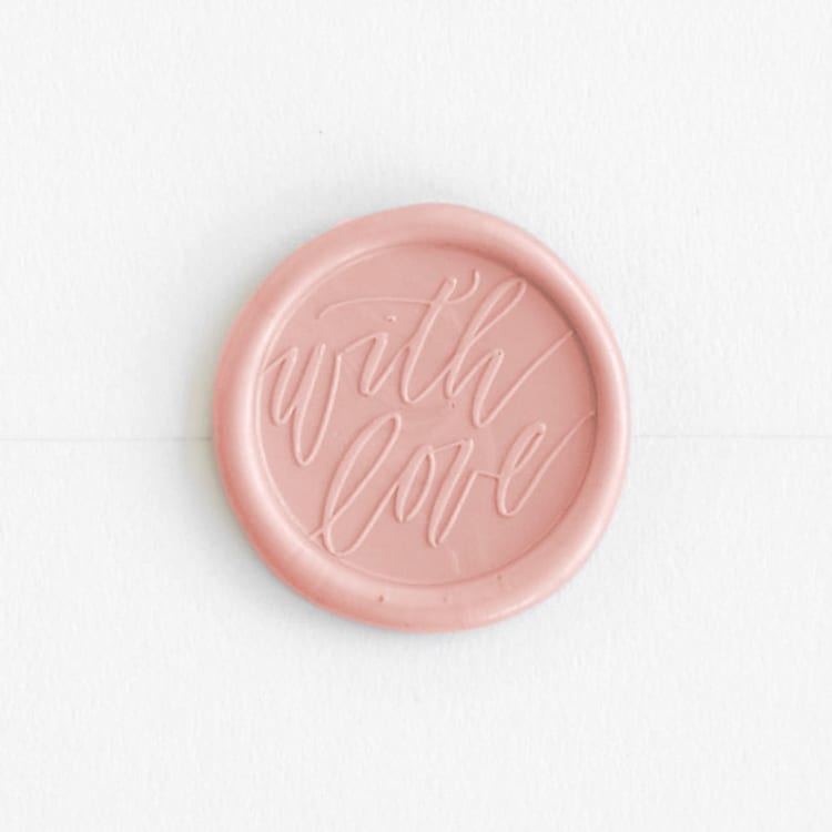 "With Love in Blush | Saffron Avenue x Artisaire (pack of 25)" - Wax Seals, Pack of 25 in blush by Minted - Wax Seal Front