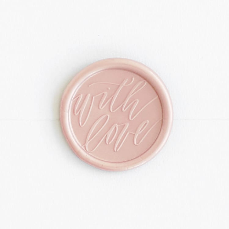 "With Love in Champagne | Saffron Avenue x Artisaire (pack of 25)" - Wax Seals, Pack of 25 in champagne by Minted - Wax Seal Front