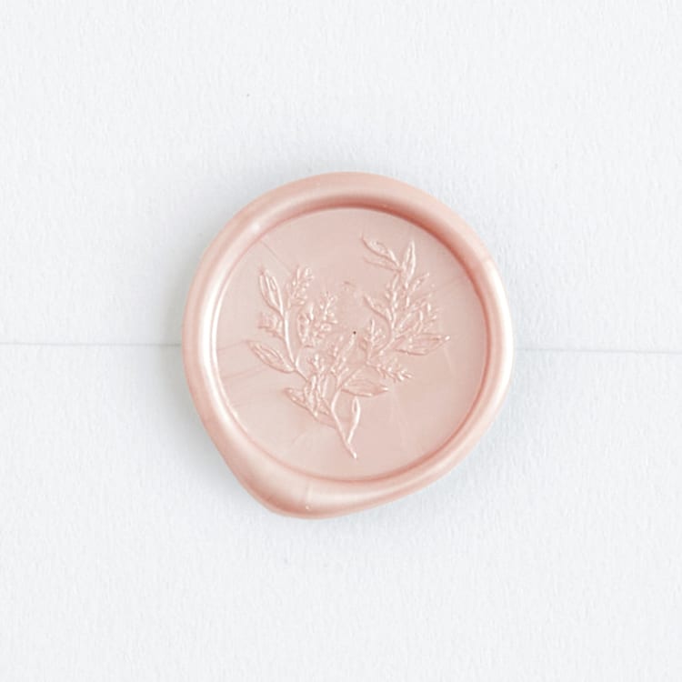 "Eucalyptus in Champagne | Paula Lee Calligraphy x Artisaire (pack of 25)" - Wax Seals, Pack of 25 in Champagne by Minted - Wax Seal Front