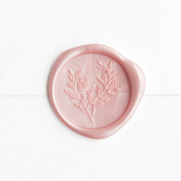 "Eucalyptus in Blush | Paula Lee Calligraphy x Artisaire (pack of 25)" - Wax Seals, Pack of 25 in Blush by Minted - Wax Seal Front
