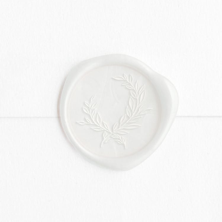 "Crest in Pearl White (pack of 25)" - Wax Seals, Pack of 25 in Antique Pearl by Pink House Press - Wax Seal Front