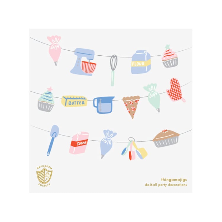 "Baking Spirits Bright Baking Thingamajigs - Set of 16" - Banners and Garlands in multicolor by Jollity and Co