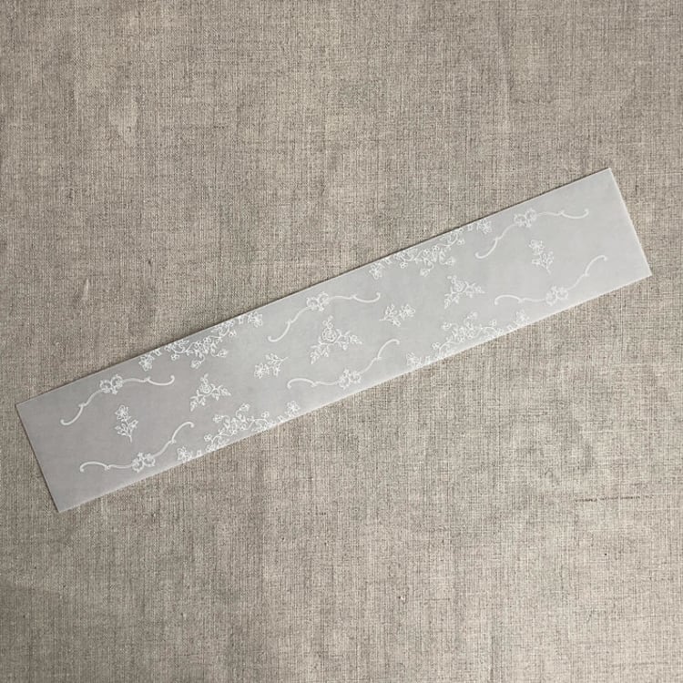 "grace floral white vellum belly band for 5x7 card | pack of 10" - Belly Bands in white by Ivory Invitations