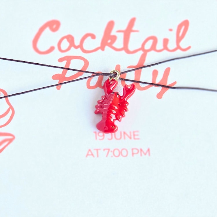 "Linen Thread and Lobster Charm Belly Band- Customizable Thread Color- Set of 25" - Belly Bands in red by Inkspiringletters
