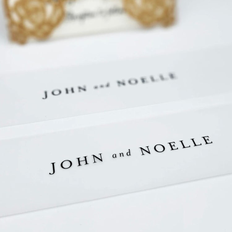 "Personalized Vellum Bellybands for 5 x 7 Invitations (Set of 25)" - Belly Bands in white by Caroline Russo