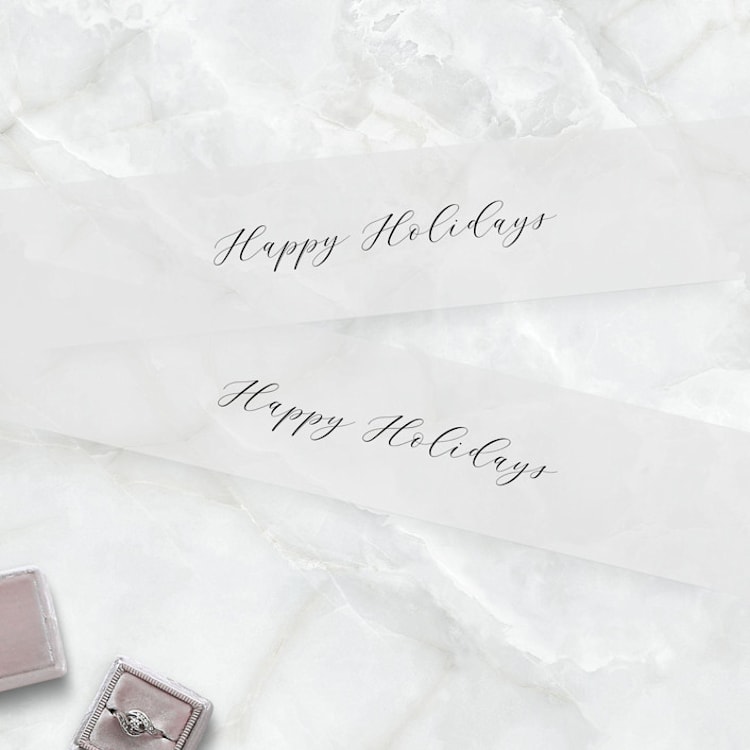 "Happy Holidays Vellum Belly Bands for 5 x 7 Cards (Set of 25)" - Belly Bands in white by Caroline Russo