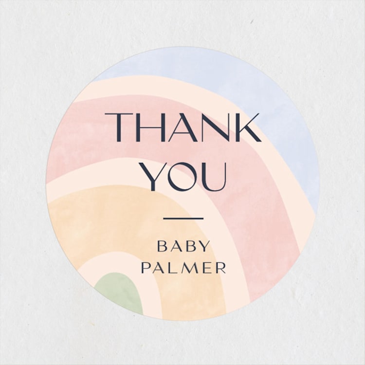 "Over the Rainbow" - Baby Shower Stickers in Meadow by Pixel and Hank - Front