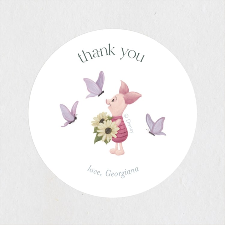 "Disney's Winnie the Pooh In Bloom" - Baby Shower Stickers in Spring by Townsend Majors - Front