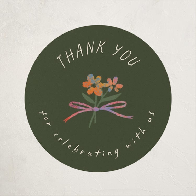 "Wildflowers" - Baby Shower Stickers in Confetti by 2birdstone - Front