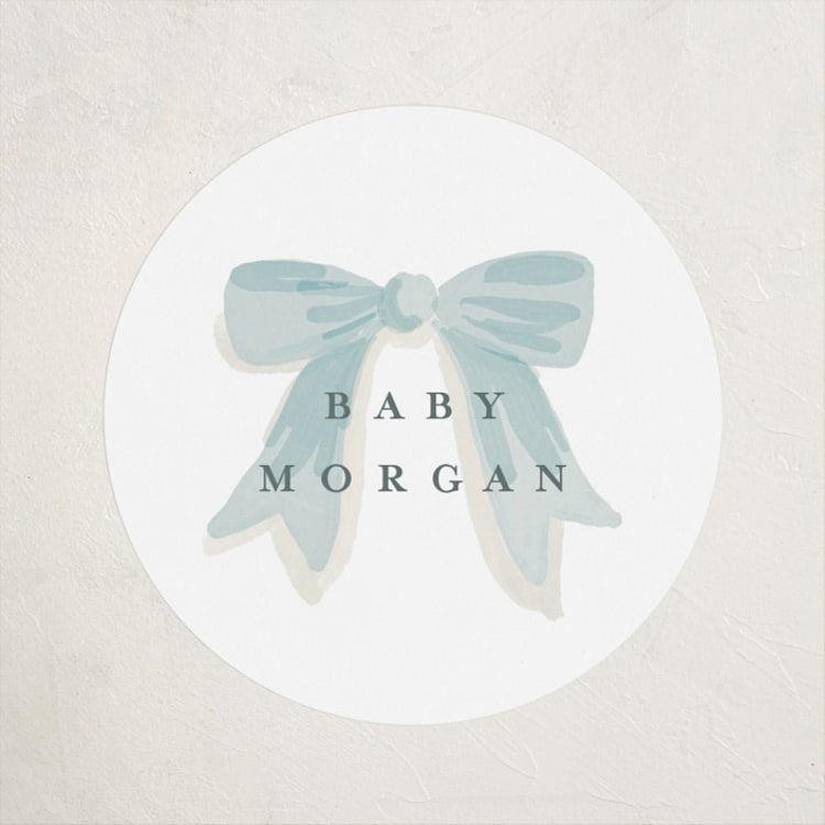 "Eyelet" - Baby Shower Stickers in Cloud by Laura Hankins - Front