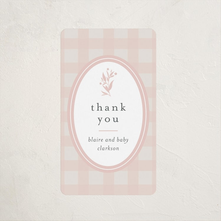 "Delicate Bloom" - Baby Shower Stickers in Ballet Slipper by Jessica Williams - Front