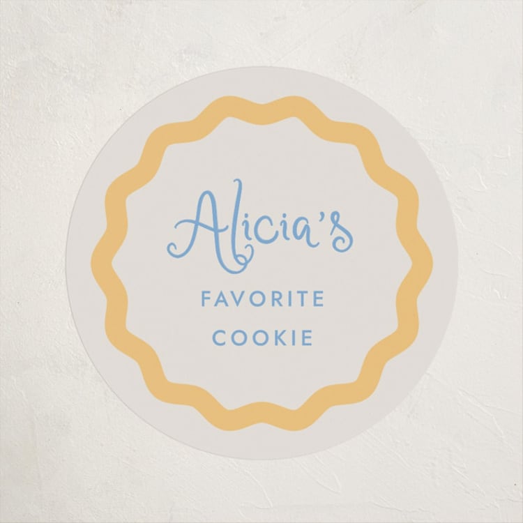 "Augusta" - Baby Shower Stickers in Melon by Megan Davis - Front