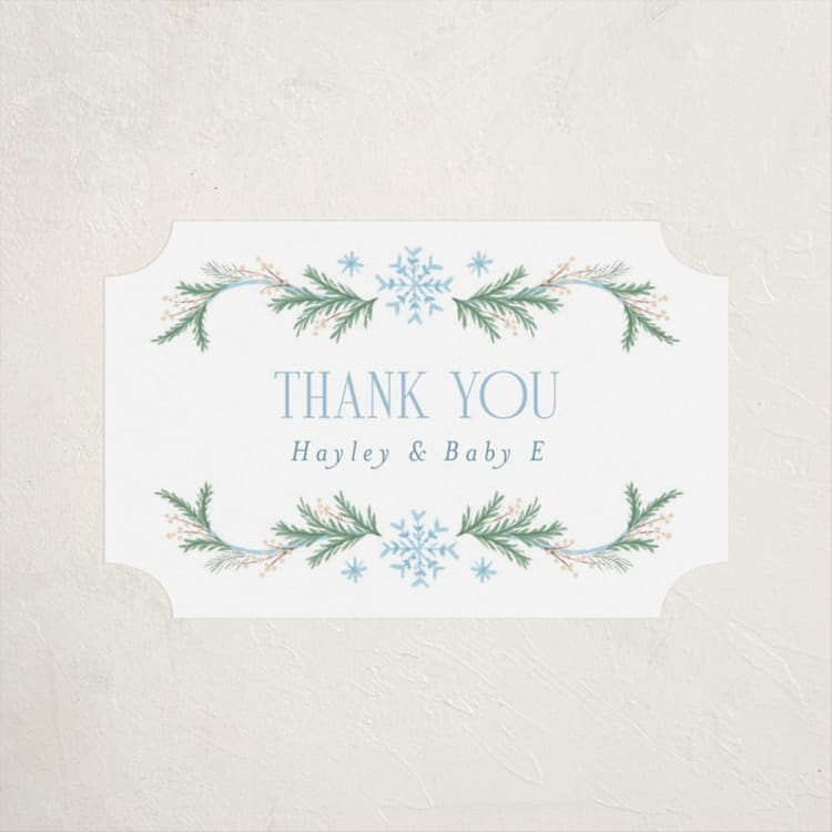 "Winter Frame" - Baby Shower Stickers in Frosted by Laura Hankins - Front