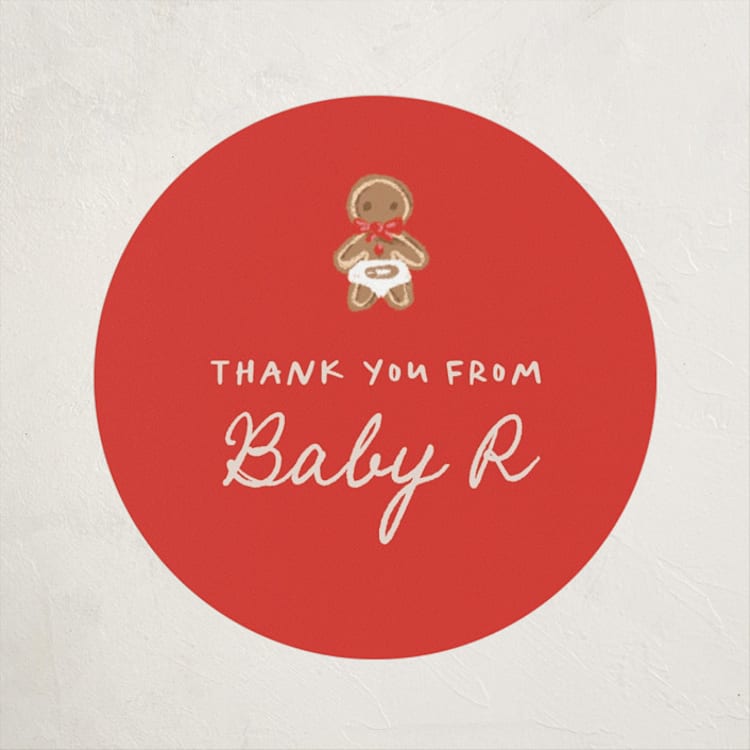 "Merry Little" - Baby Shower Stickers in Santa by Claudia Orengo - Front