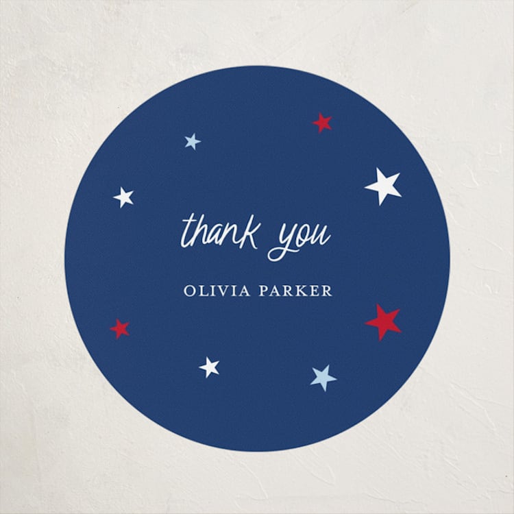 "Americana" - Baby Shower Stickers in Navy by Ilene Guy - Front