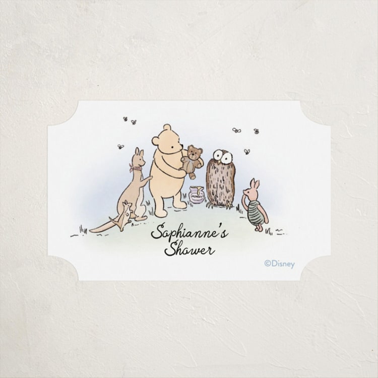 "Disney's Winnie the Pooh Mom to Bee" - Baby Shower Stickers in Powder by Becky Nimoy - Front