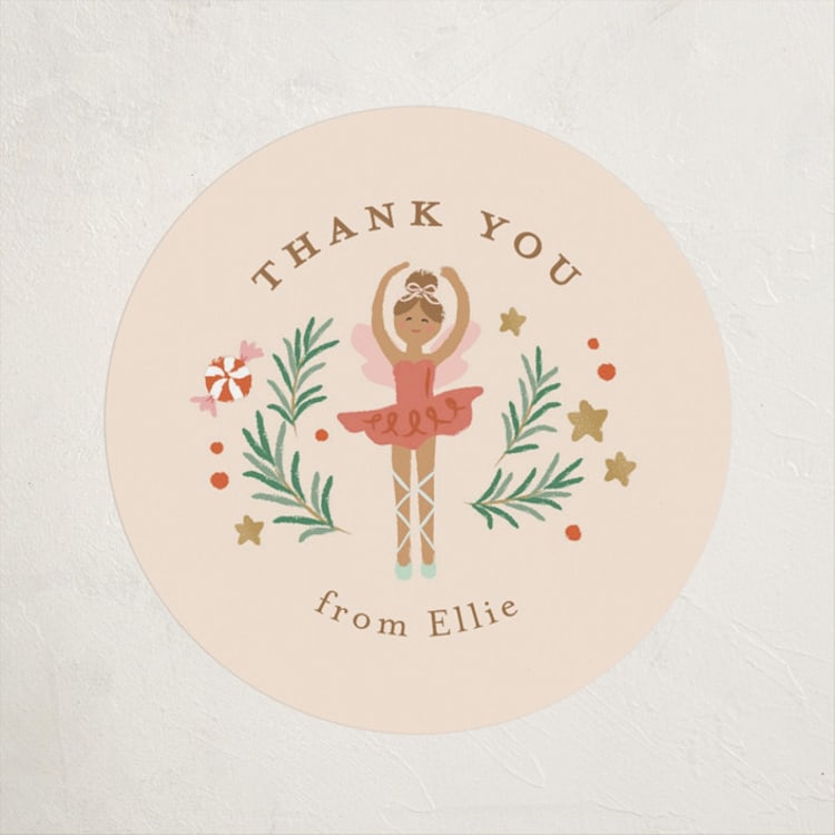 "Little Sugar Plum" - Baby Shower Stickers in Cream by Jennifer Wick - Front