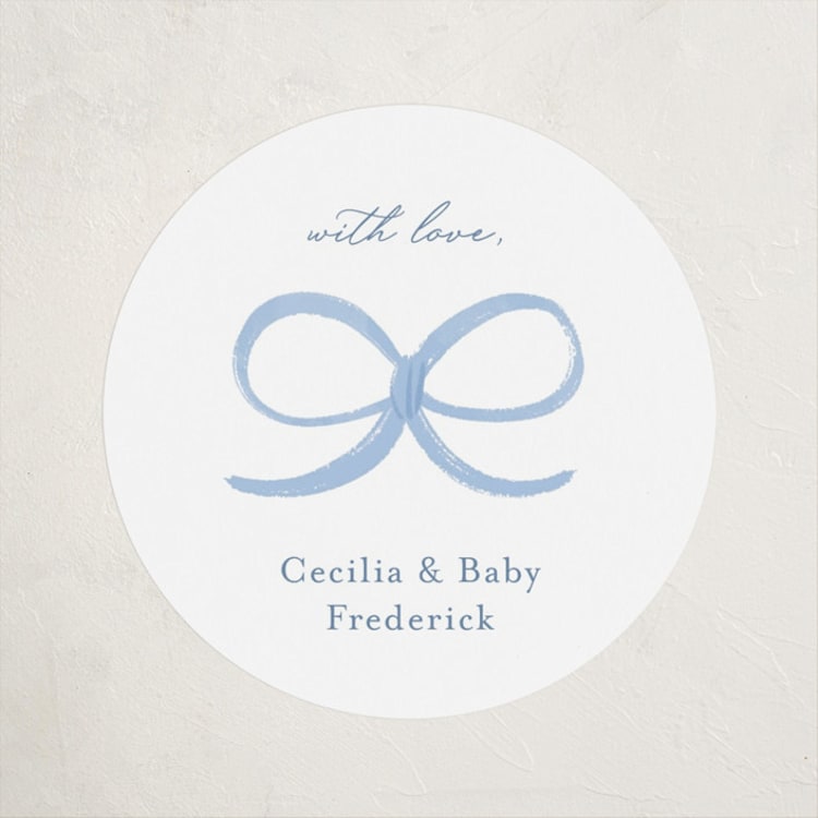 "Darling" - Baby Shower Stickers in Sky by Paper Raven Co. - Front