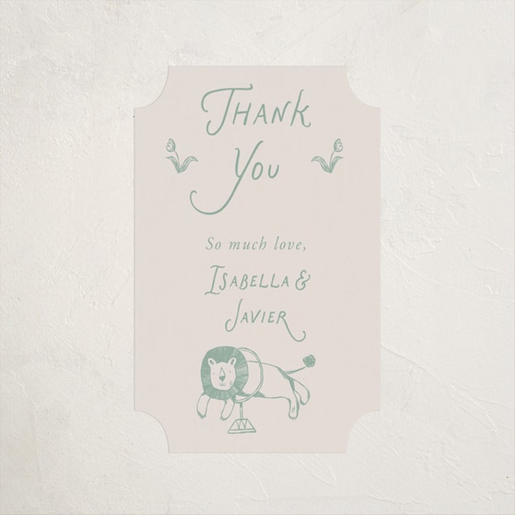 "Animal Circus Toile" - Baby Shower Stickers in Pistachio by Kartika Paramita - Front