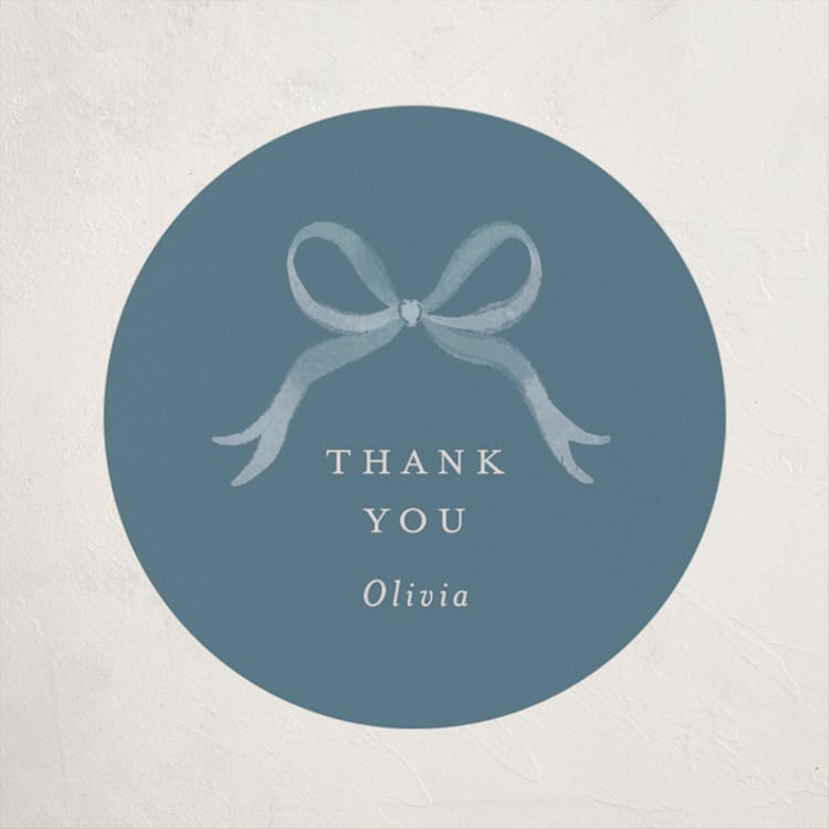 "Hey, diddle diddle" - Baby Shower Stickers in Forget-me-not by Jamie Alexander - Front