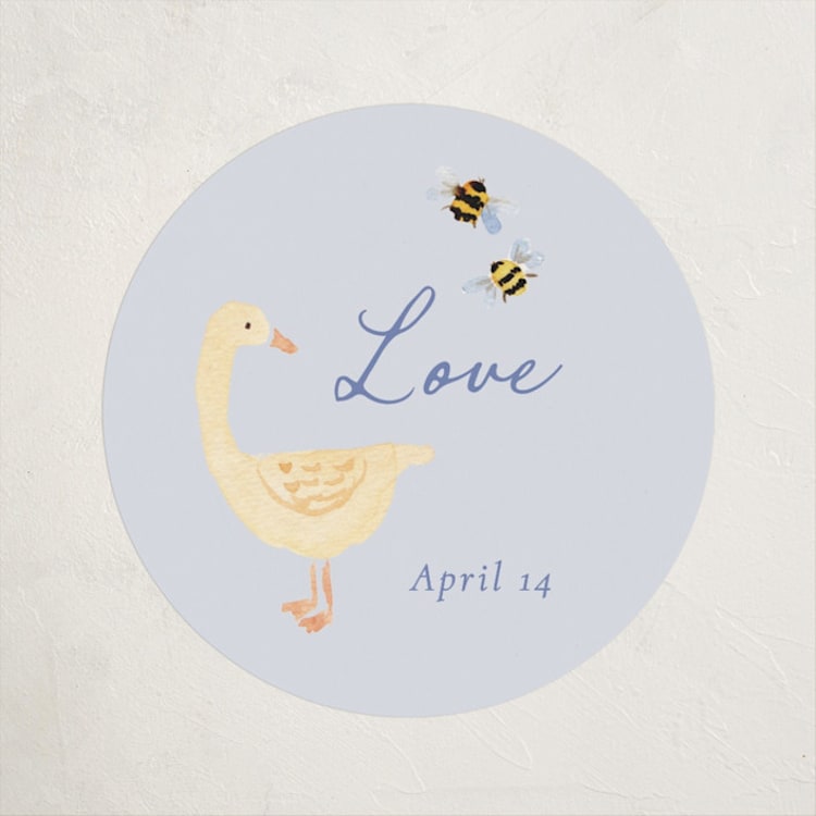 "Grown with love" - Baby Shower Stickers in Sky by frau brandt - Front