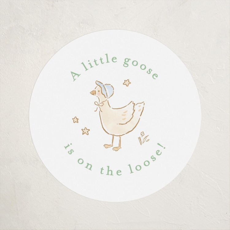 "Nursery Rhyme" - Baby Shower Stickers in Mint by Jennifer Wick - Front