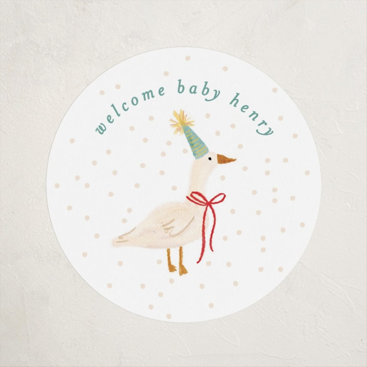 "Honk for Baby!" - Baby Shower Stickers in Lemonade by Julie Murray - Front