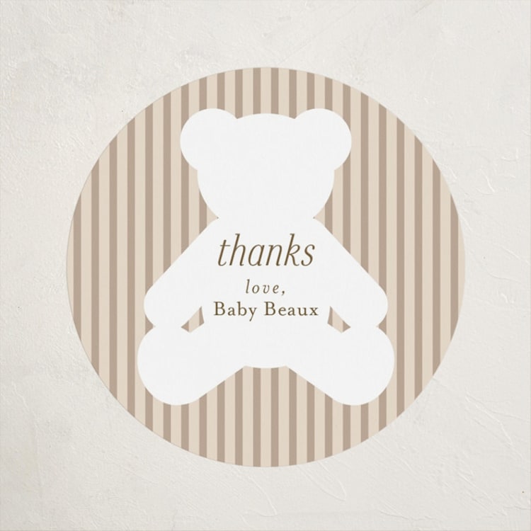 "Teddy Bear Stripes" - Baby Shower Stickers in Beary by Cindy Reynolds - Front