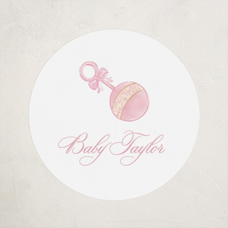 "un hochet" - Baby Shower Stickers in Watermelon by Creo Study - Front