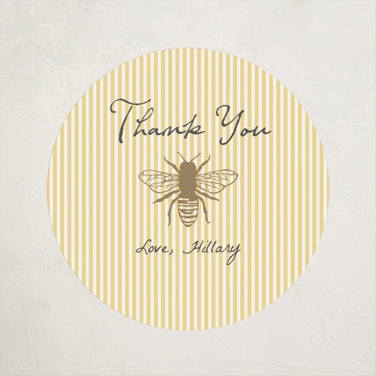 "Soon to Bee" - Baby Shower Stickers in Buttercup by Heather Schertzer - Front