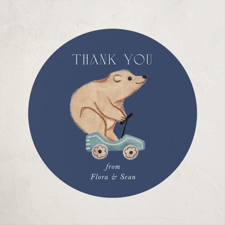"woodland cars" - Baby Shower Stickers in Navy by Vivian Yiwing - Front