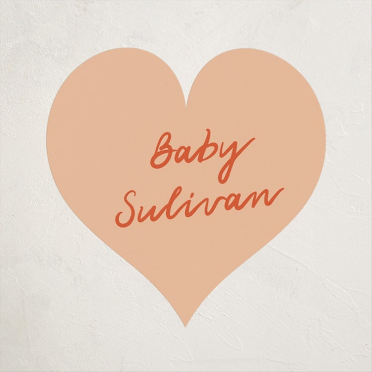 "Stork Party" - Baby Shower Stickers in Tangerine by Zani van Zyl - Front