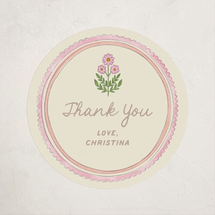 "Botanical maximalism" - Baby Shower Stickers in Poppy by Creo Study - Front