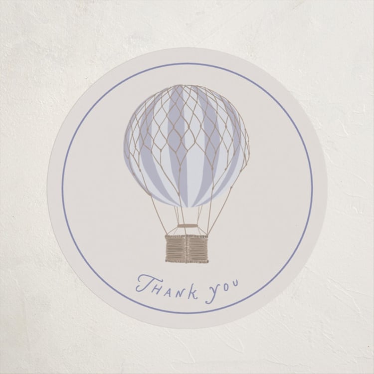 "Balloons" - Baby Shower Stickers in Bluebird by Kampai Designs - Front