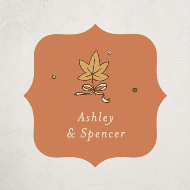 "Sweet Autumn" - Baby Shower Stickers in Pie by letterfix - Front