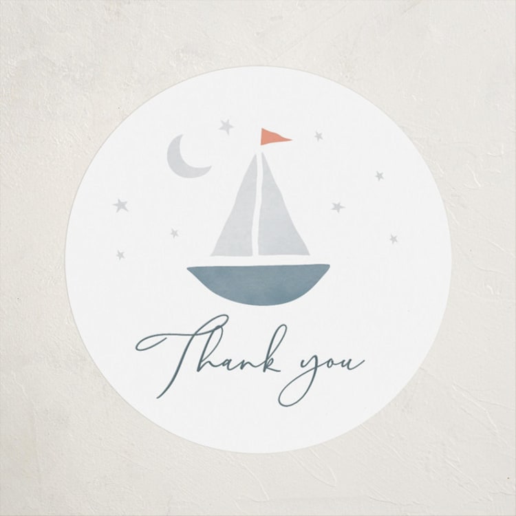 "Set Sail" - Baby Shower Stickers in Pond by Jen Tips - Front
