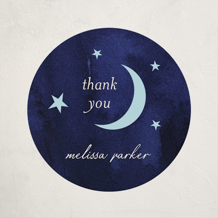 "Midnight Stars" - Baby Shower Stickers in Midnight by Ilene Guy - Front