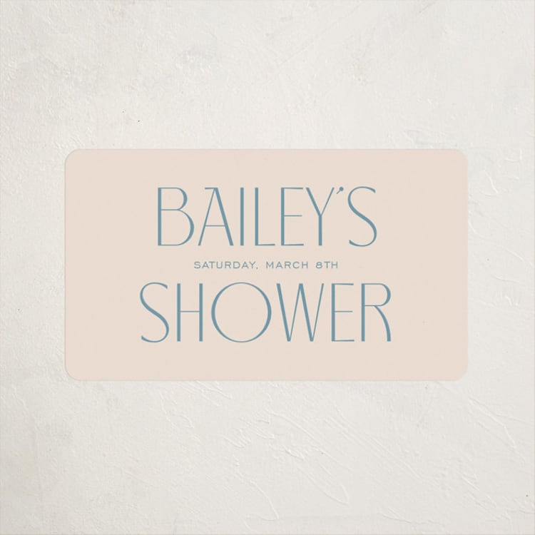 "Ephrata" - Baby Shower Stickers in Powder by Deynaaz Daraei - Front