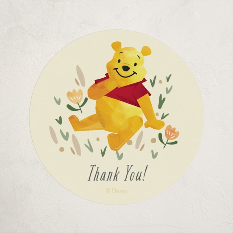 "Disney's Winnie The Pooh Garden" - Baby Shower Stickers in Honey by Oma N. Ramkhelawan - Front