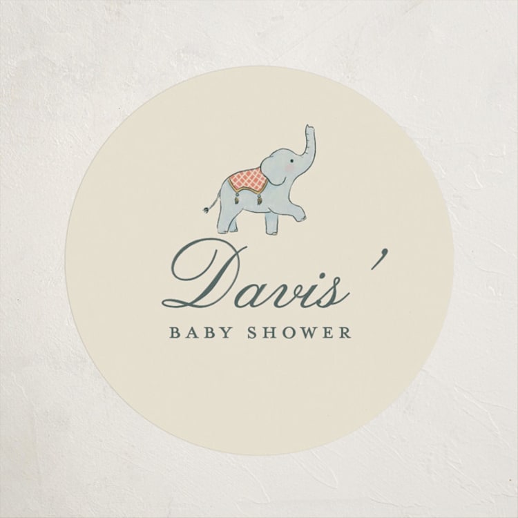 "Carousel of Sweet Beginnings" - Baby Shower Stickers in Vanilla by Sabrin Deirani - Front