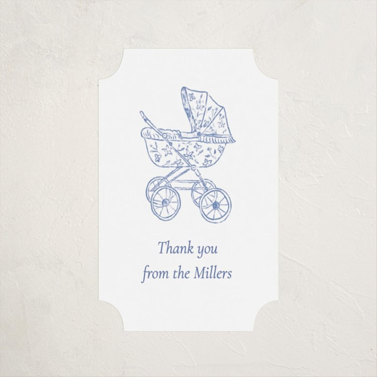 "Baby pram" - Baby Shower Stickers in Navy by Huefete - Front