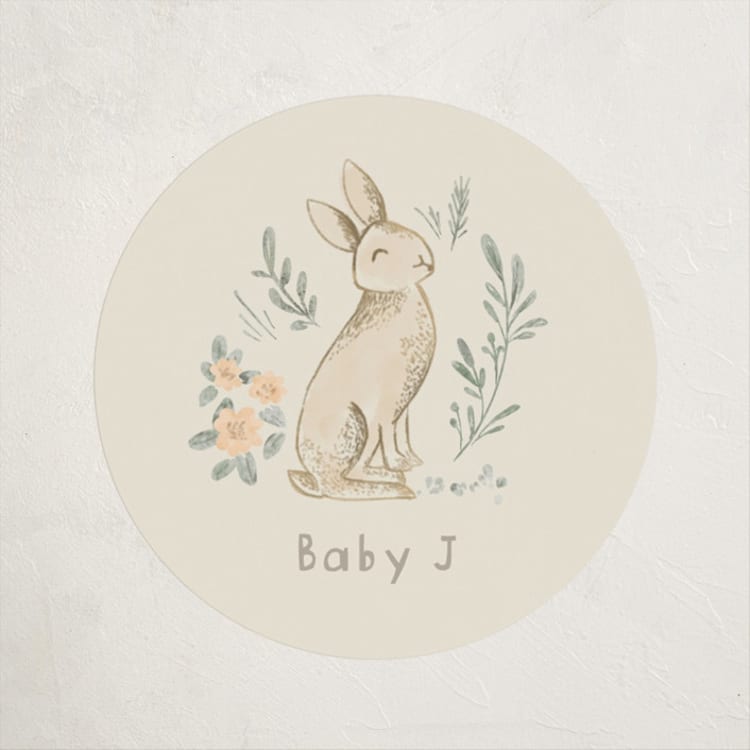 "Vintage woodland" - Baby Shower Stickers in Ginger by Creo Study - Front